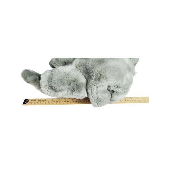 Stuffed Elephant Plush Gray Furry Fluffy Big Ears Long Trunk SKM Enterprises - Picture 8 of 8
